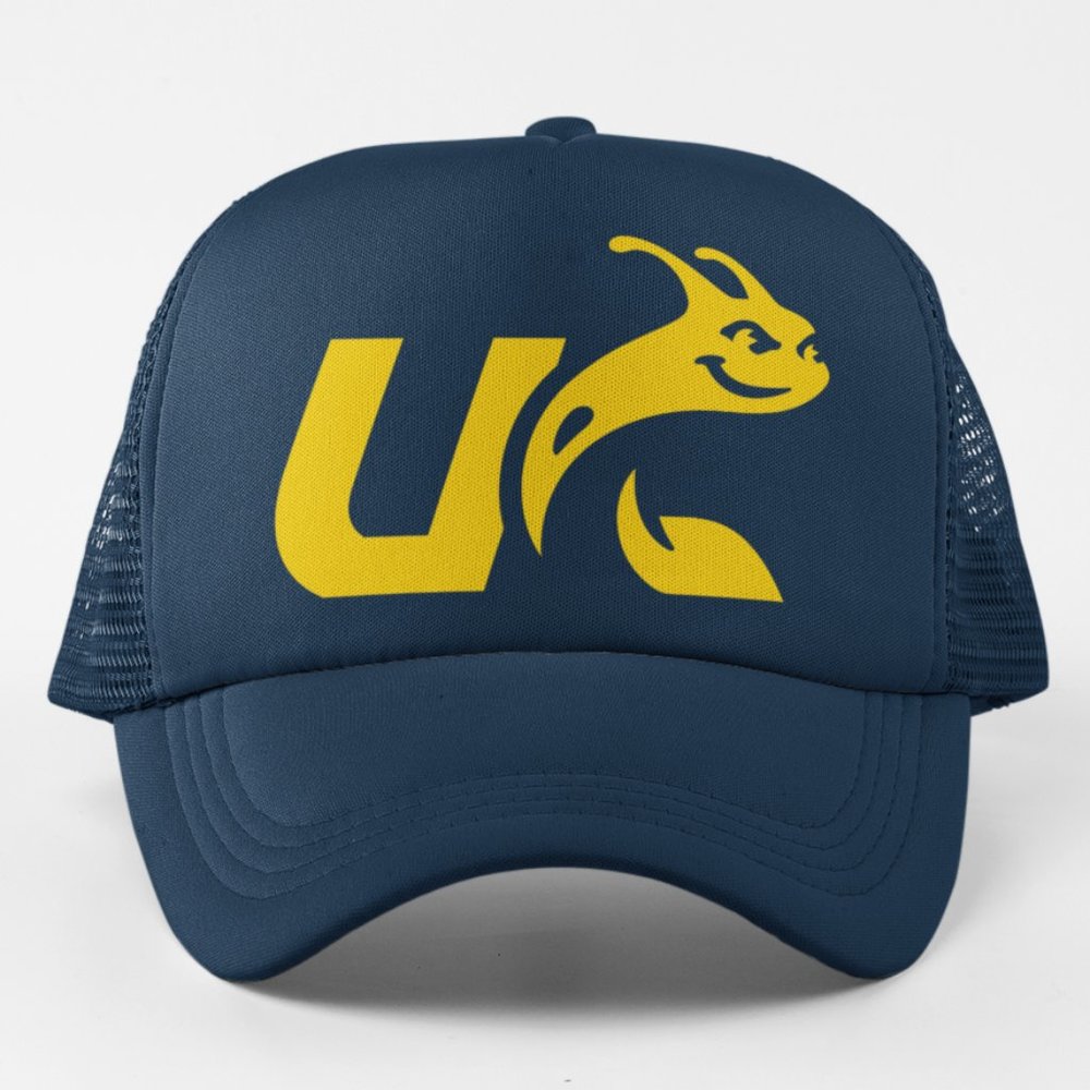 NEW UC Santa Cruz Banana Slugs Monogram Foam Trucker Mesh Snapback Hat NAVY